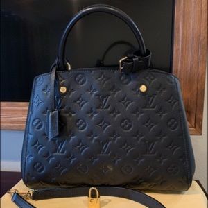 Montaigne Mm Noir Leather Satchel